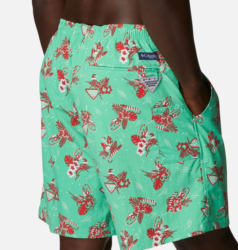 Thumbnail: Men's PFG Super Backcast Water Shorts, Color: Light Jade Lite Me Up Print, image 5