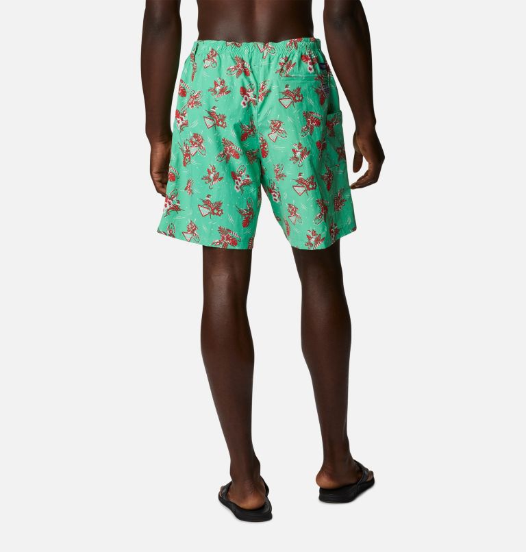 Thumbnail: Men's PFG Super Backcast Water Shorts, Color: Light Jade Lite Me Up Print, image 2