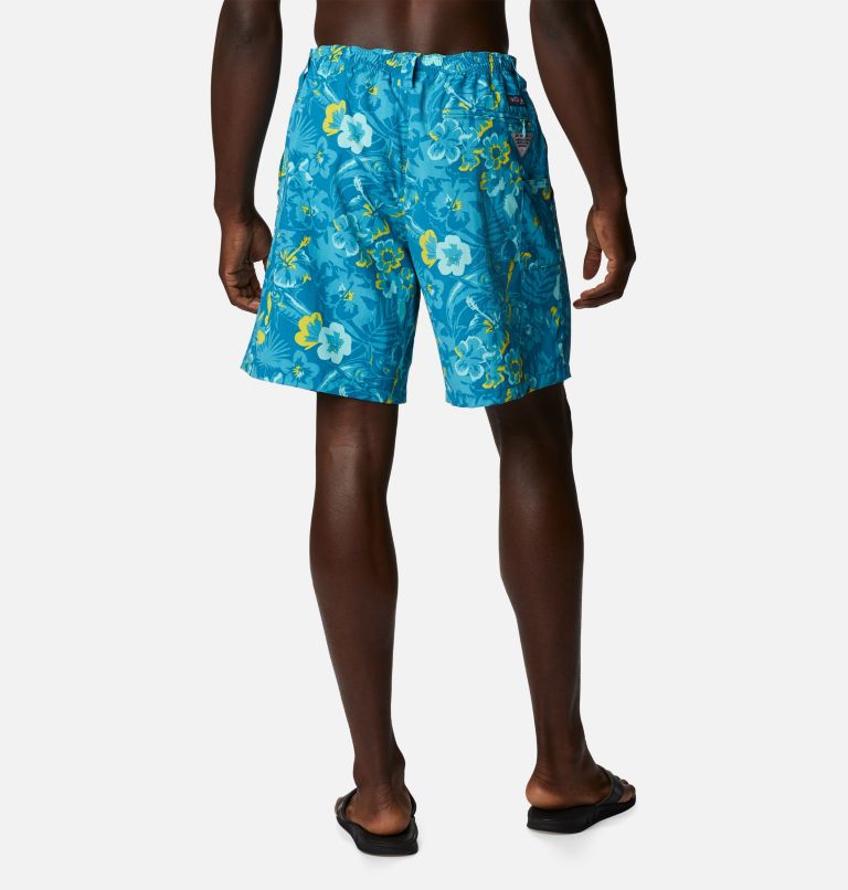 Men's PFG Super Backcast Water Shorts, Color: Deep Marine Marlin Tropic Print, image 2
