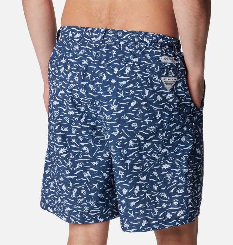 BLUE CROWN Beachy Hibiscus Color Changing Mens 7 Swim Shorts