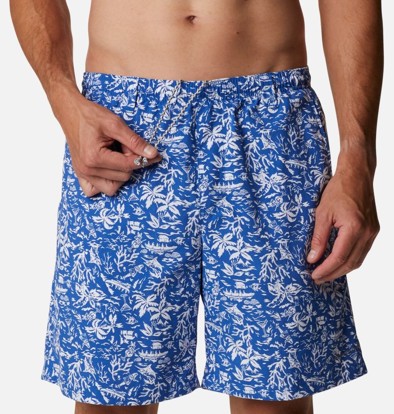 Men's PFG Super Backcast Water Short, Color: Blue Macaw Kona Print, image 4