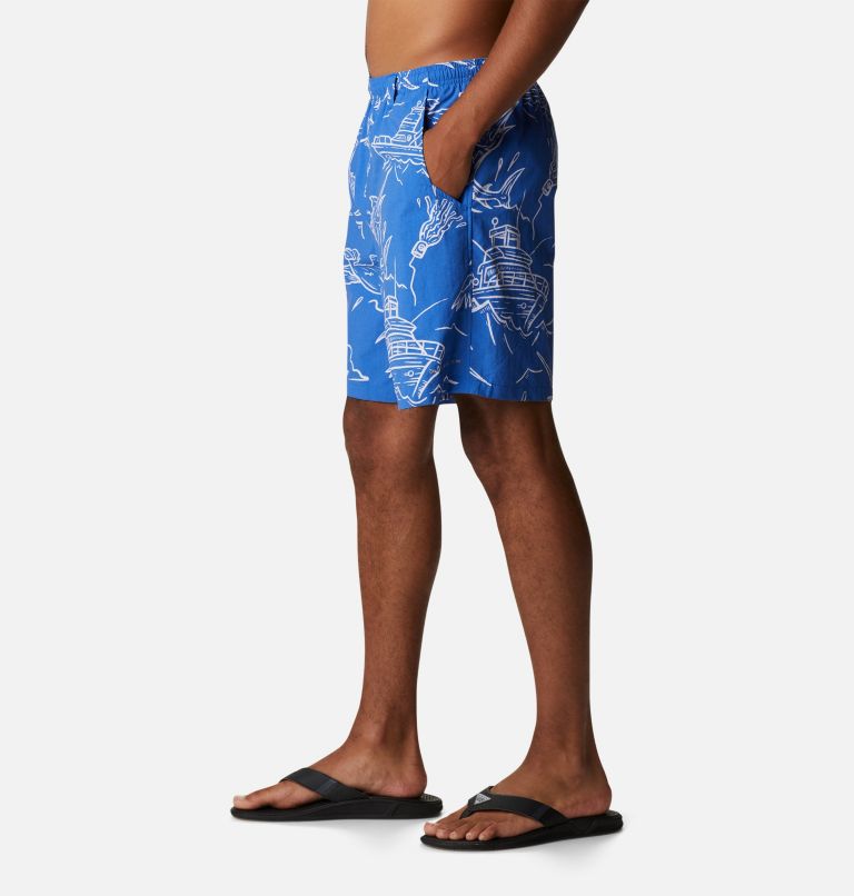 Men's PFG Super Backcast Water Shorts, Color: Blue Macaw Mighty Marlins Print, image 3