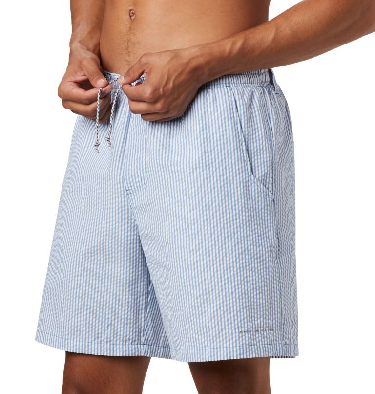 Men's PFG Super Backcast Water Shorts, Color: Dark Pool Seersucker