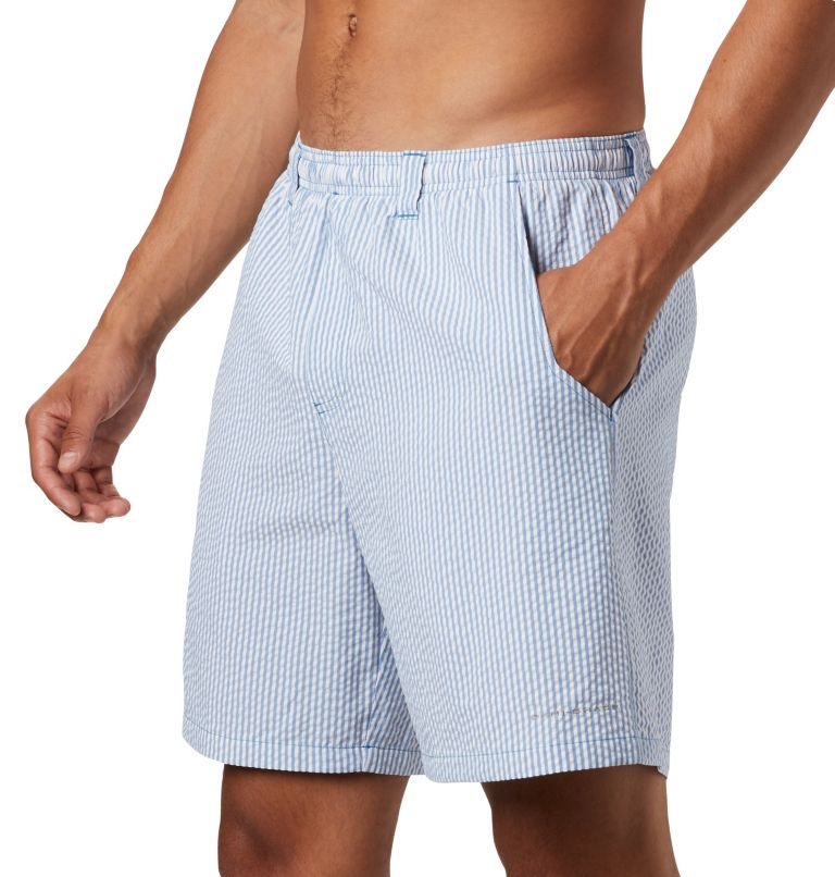 Thumbnail: Men's PFG Super Backcast Water Shorts, Color: Dark Pool Seersucker, image 4