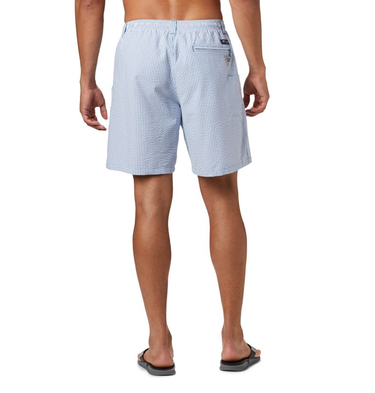 Thumbnail: Men's PFG Super Backcast Water Shorts, Color: Dark Pool Seersucker, image 2
