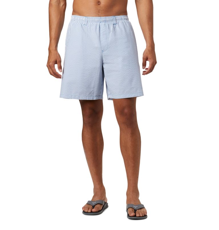 Thumbnail: Men's PFG Super Backcast Water Shorts, Color: Dark Pool Seersucker, image 1