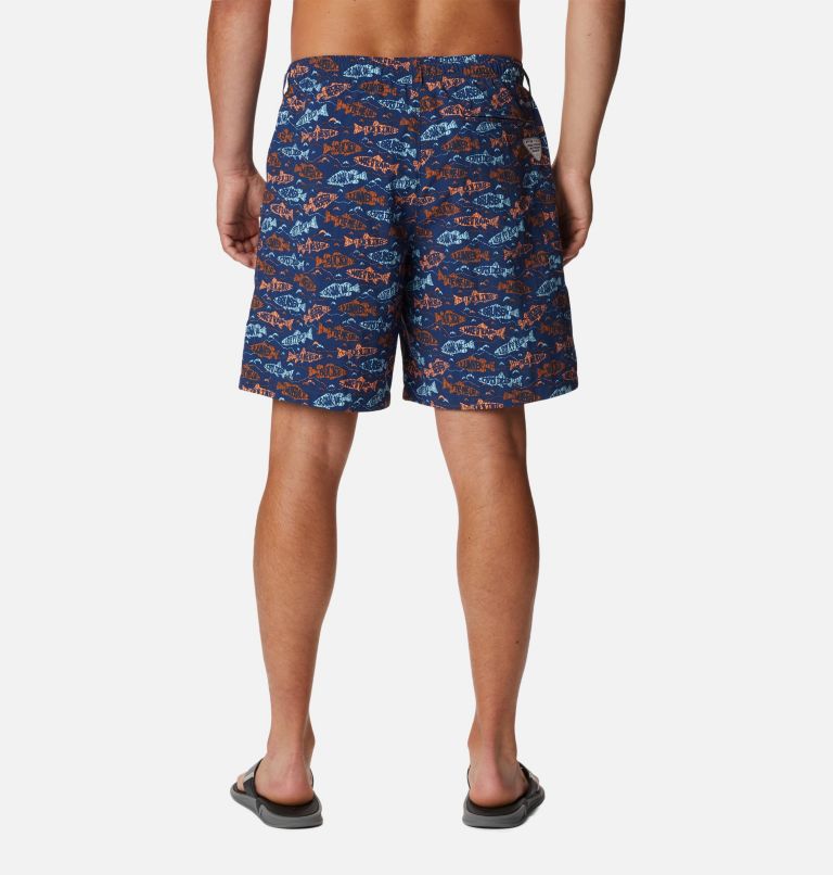 Men's PFG Super Backcast Water Shorts, Color: Carbon Fishfinder Print, image 2
