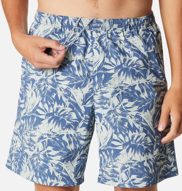 Men's PFG Super Backcast Water Shorts, Color: Carbon Hawaiian Throwback Print