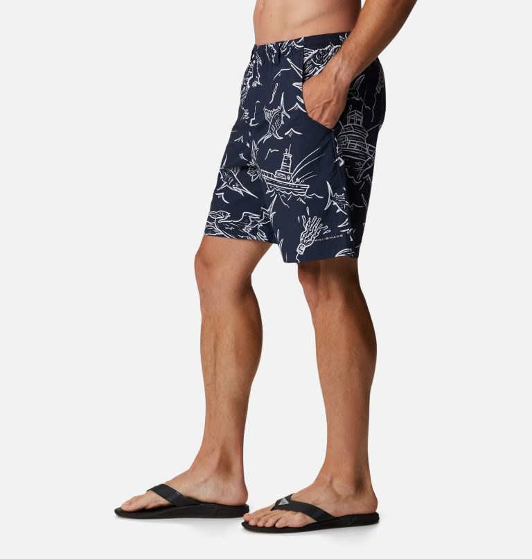 Men's PFG Super Backcast Water Shorts, Color: Collegiate Navy Mighty Marlins Print, image 3