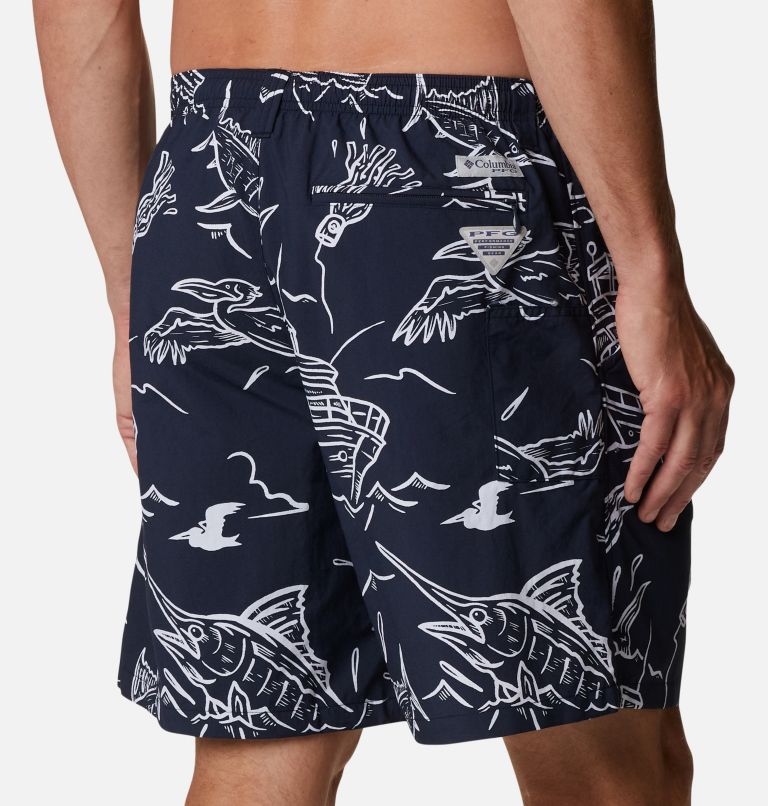 Thumbnail: Men's PFG Super Backcast Water Shorts, Color: Collegiate Navy Mighty Marlins Print, image 5