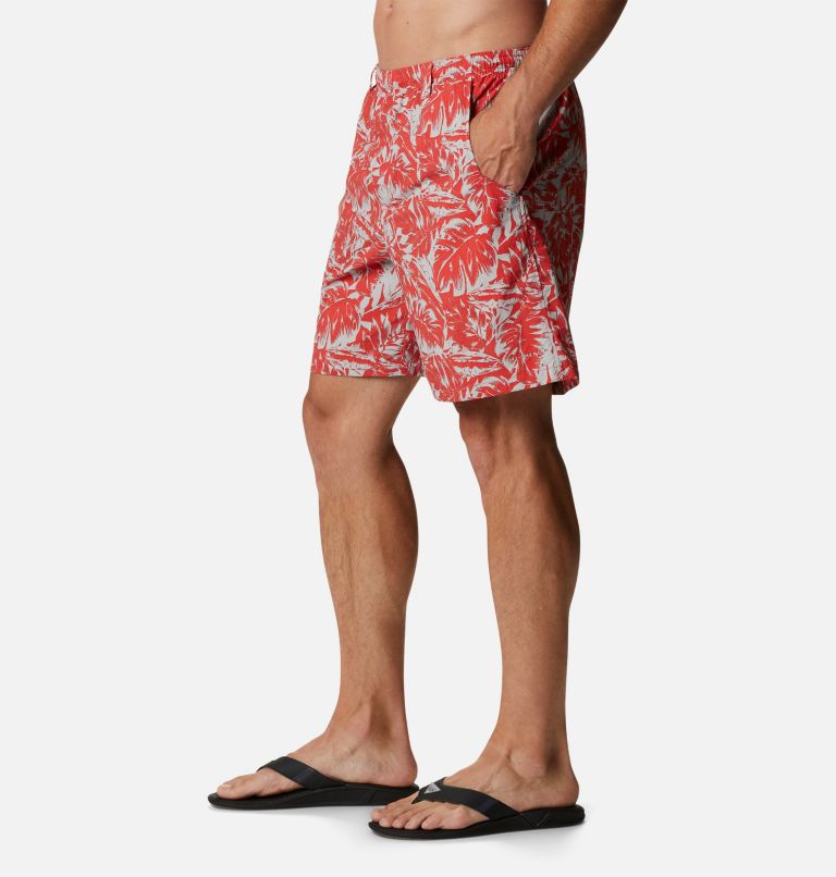 Thumbnail: Men's PFG Super Backcast Water Short, Color: Red Hibiscus Hawaiian Throwback Print, image 3