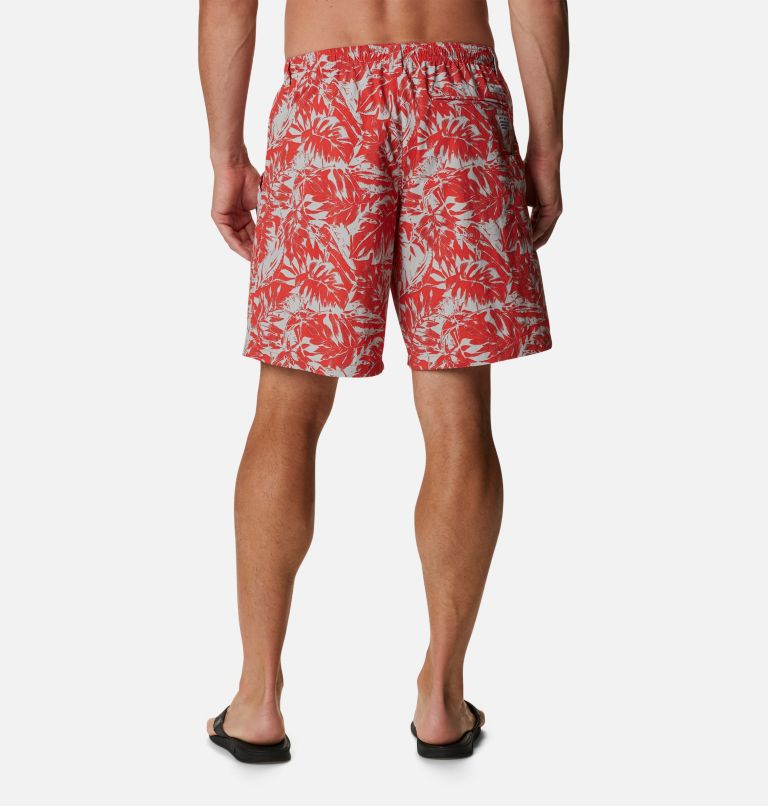Men's PFG Super Backcast Water Short, Color: Red Hibiscus Hawaiian Throwback Print, image 2