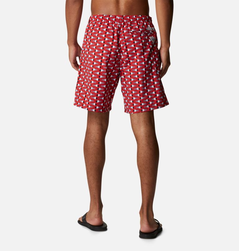 Men's PFG Super Backcast Water Shorts, Color: Red Spark Fish Bobber Print