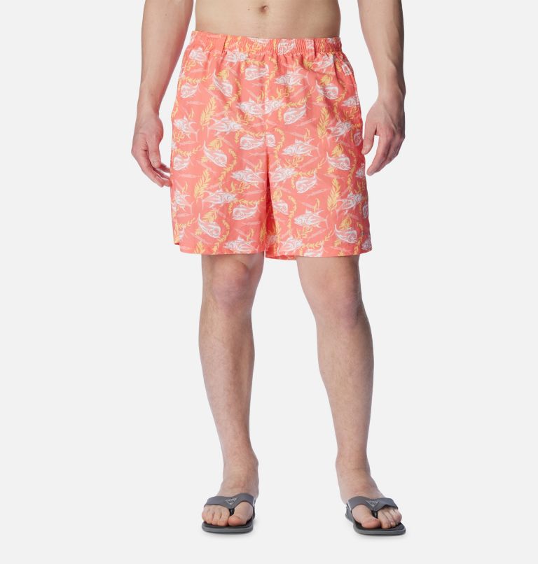 BLUE CROWN Beachy Hibiscus Color Changing Mens 7 Swim Shorts