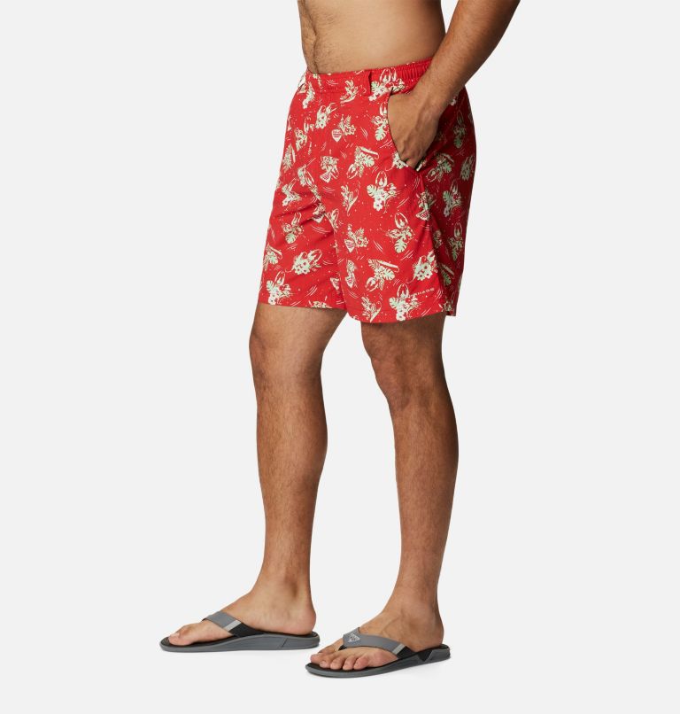 Thumbnail: Men's PFG Super Backcast Water Shorts, Color: Red Spark Lite Me Up Print, image 3