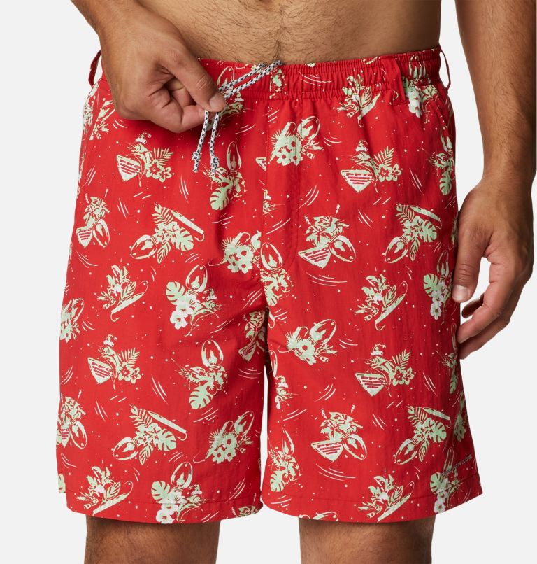 Thumbnail: Men's PFG Super Backcast Water Shorts, Color: Red Spark Lite Me Up Print, image 4