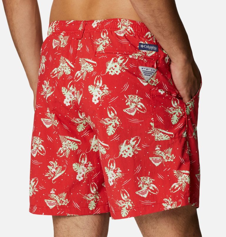Men's PFG Super Backcast Water Shorts, Color: Red Spark Lite Me Up Print, image 5
