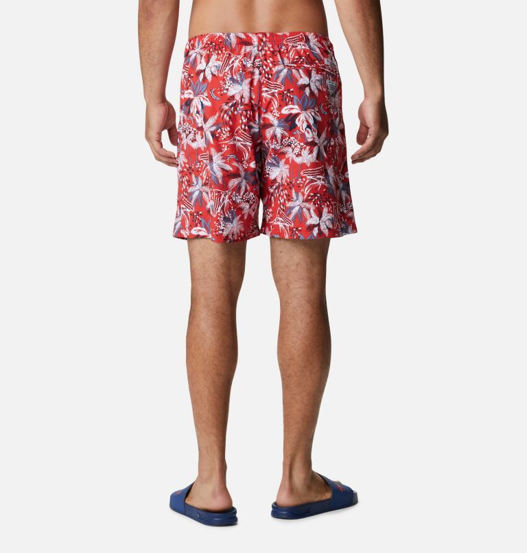 Men's PFG Super Backcast Water Shorts, Color: Red Spark Fireworks Fish Print