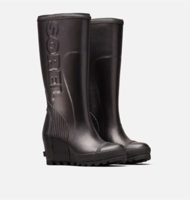 sorel joan tall waterproof wedge rain boot