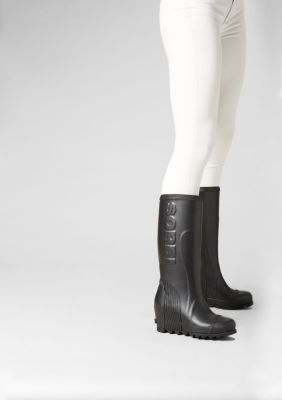 tall wedge rain boots