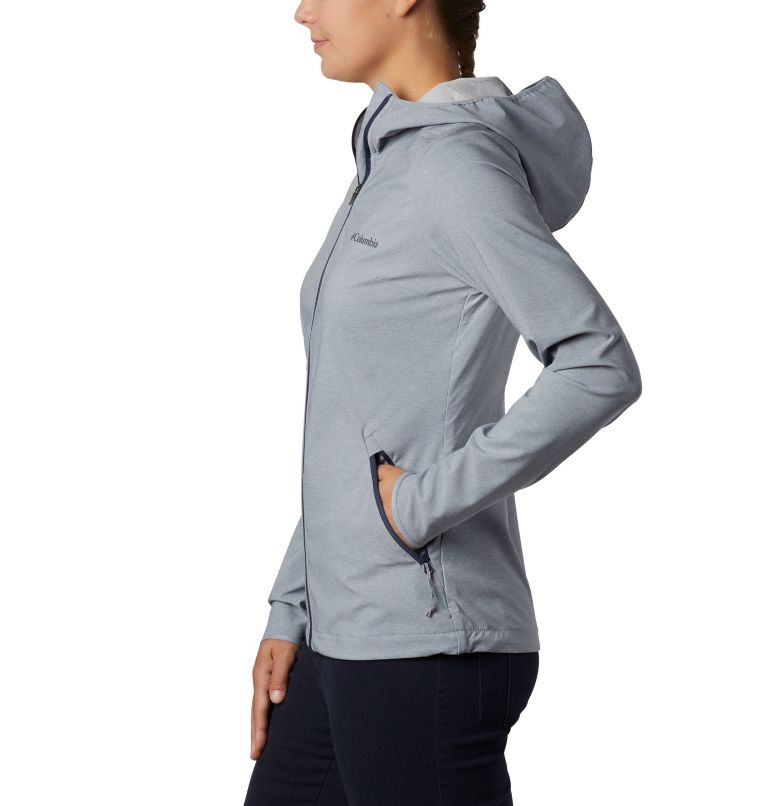 Women's Heather Canyon Softshell Jacket, Color: Tradewinds Grey Heather, image 3
