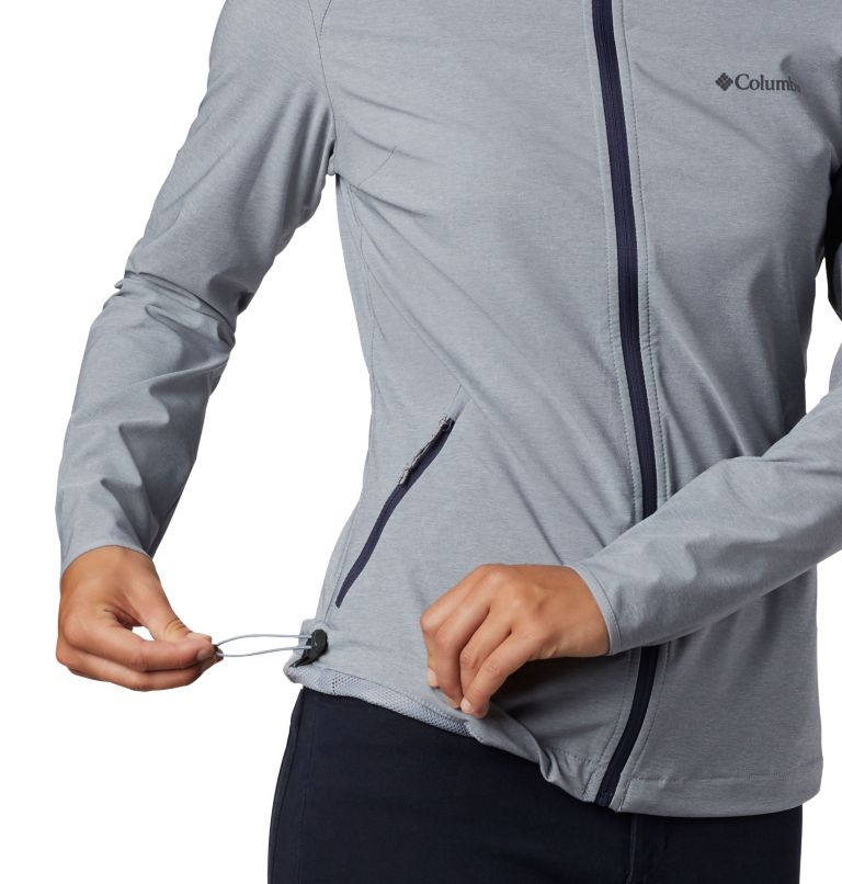 Women's Heather Canyon Softshell Jacket, Color: Tradewinds Grey Heather, image 4