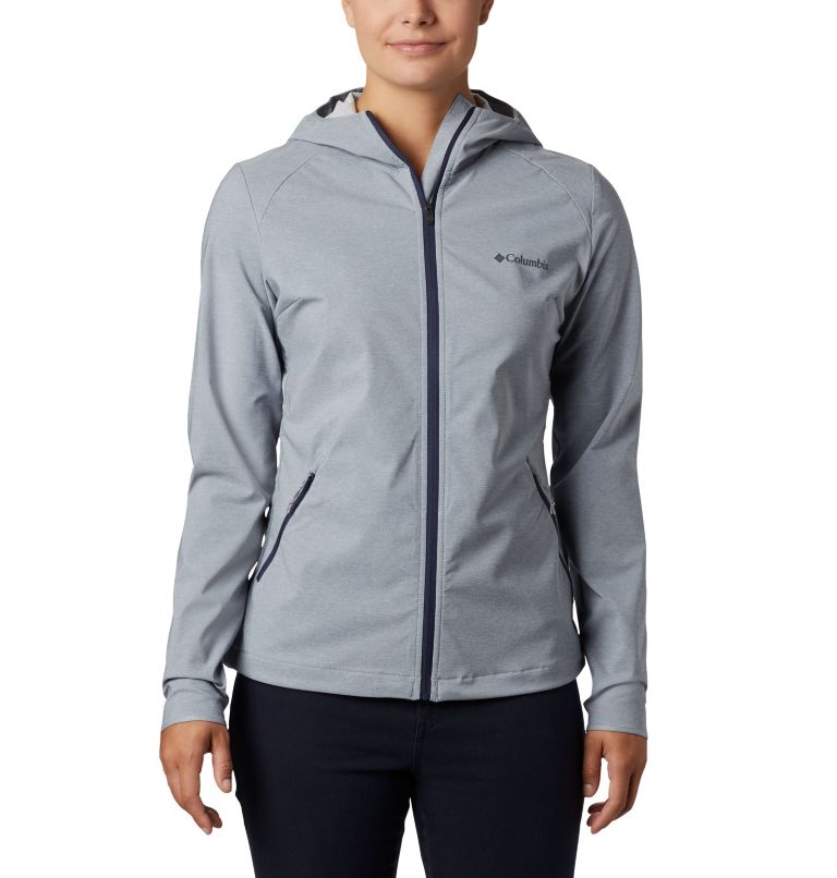 Women's Heather Canyon Softshell Jacket, Color: Tradewinds Grey Heather, image 1
