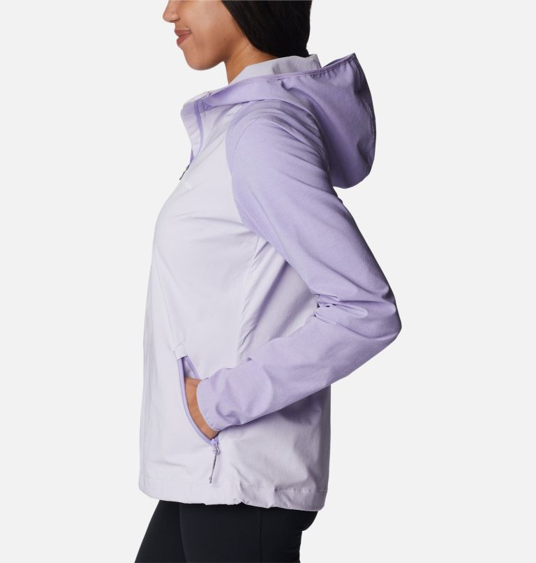 Women's Heather Canyon Softshell Jacket, Color: Purple Tint, Frosted Purple, image 3