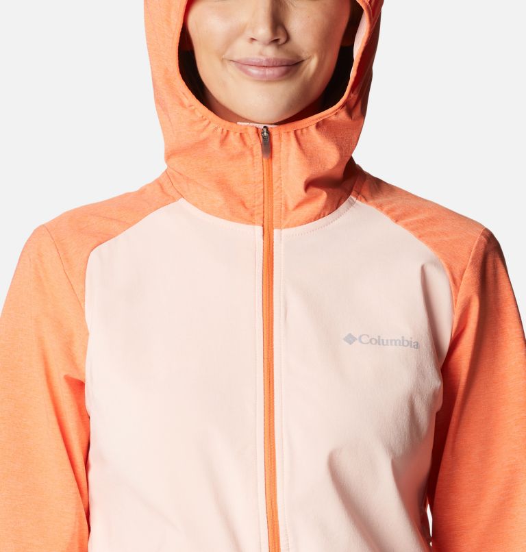 Heather Canyon Softshell Jacket | 890 | XS, Color: Peach Blossom, Sunset Orange, image 4