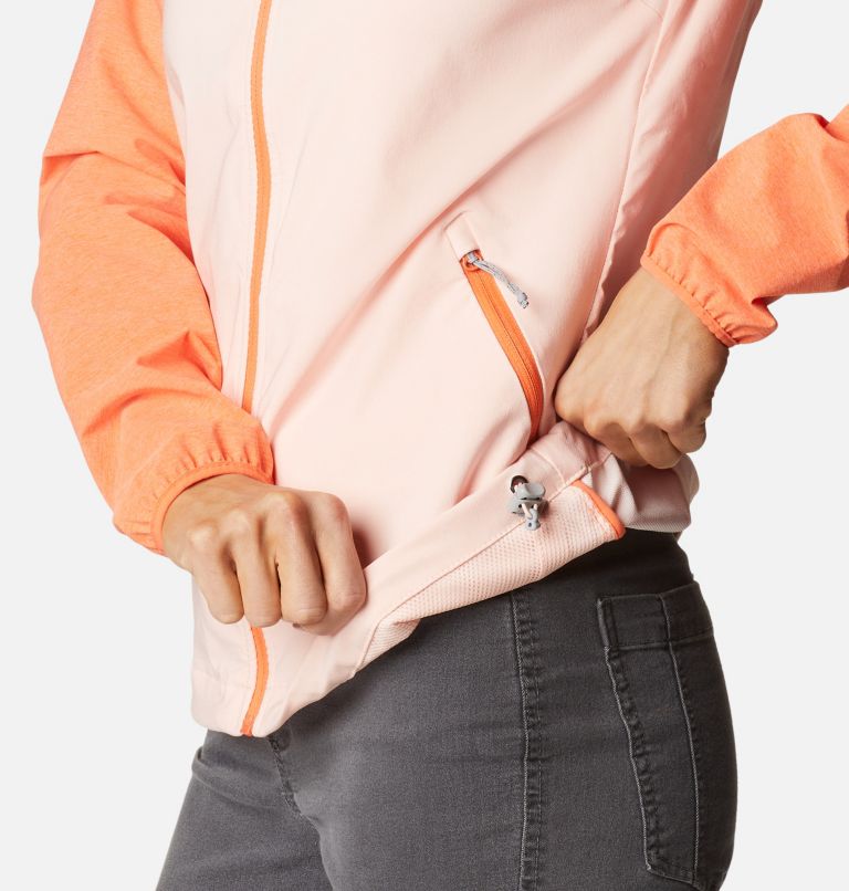 Women's Heather Canyon Softshell Jacket, Color: Peach Blossom, Sunset Orange, image 6
