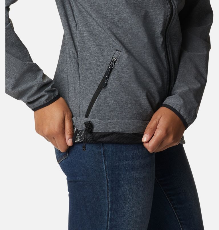 Thumbnail: Women's Heather Canyon Softshell Jacket, Color: Black, image 6