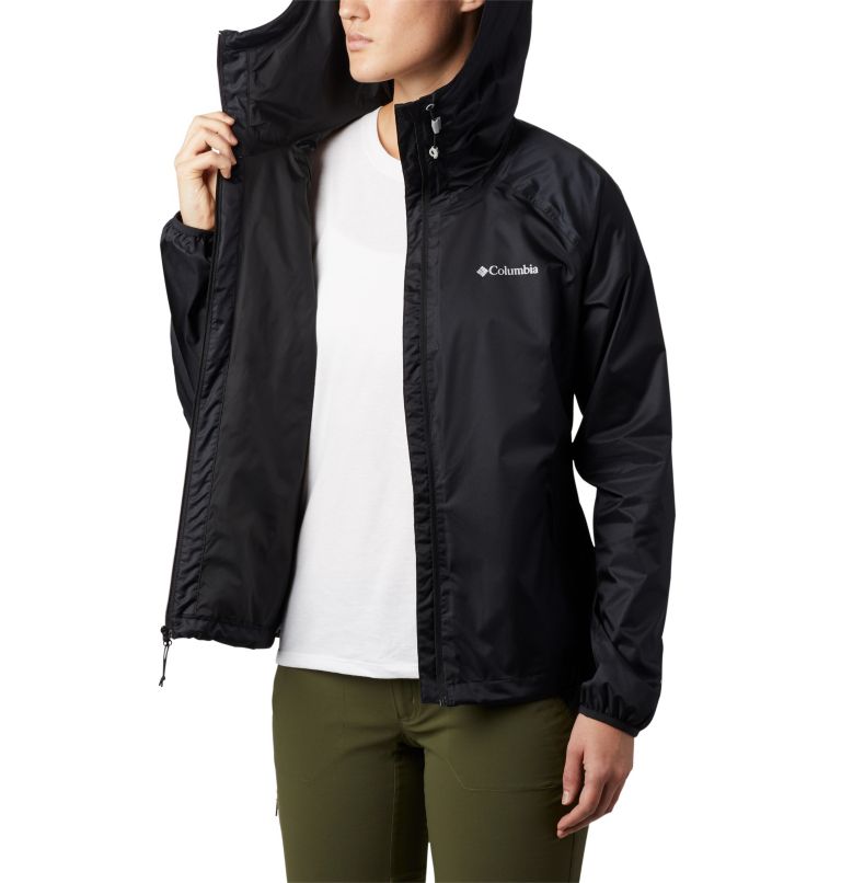 Women's Ulica Rain Jacket, Color: Black Sheen, image 5