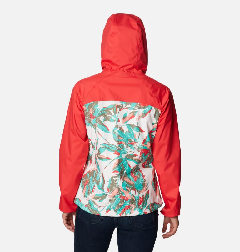 Ulica Jacket | 102 | XS, Color: White Leafy Lines Multi Print, Red Hibis, image 2