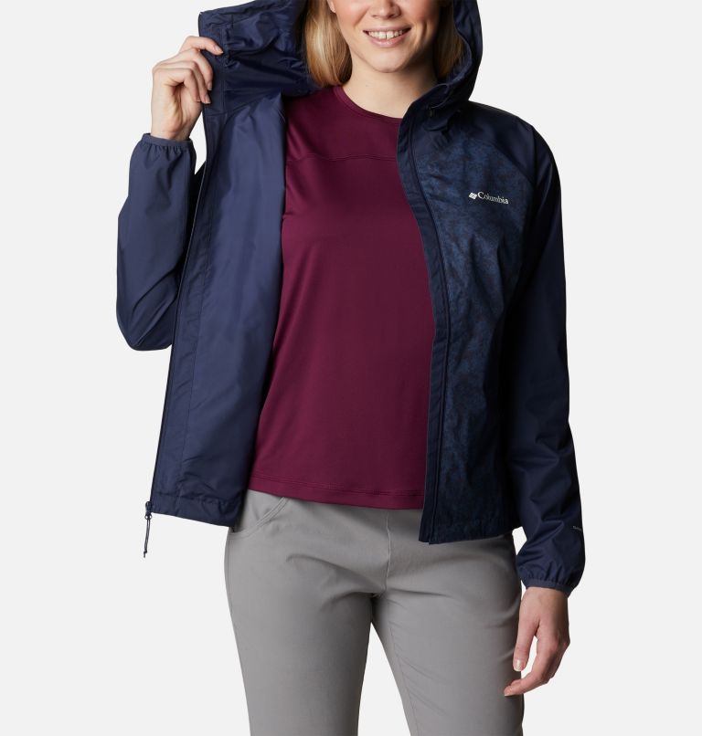 Thumbnail: Women's Ulica Rain Jacket, Color: Nocturnal, Blue Dusk Edelweiss, image 5