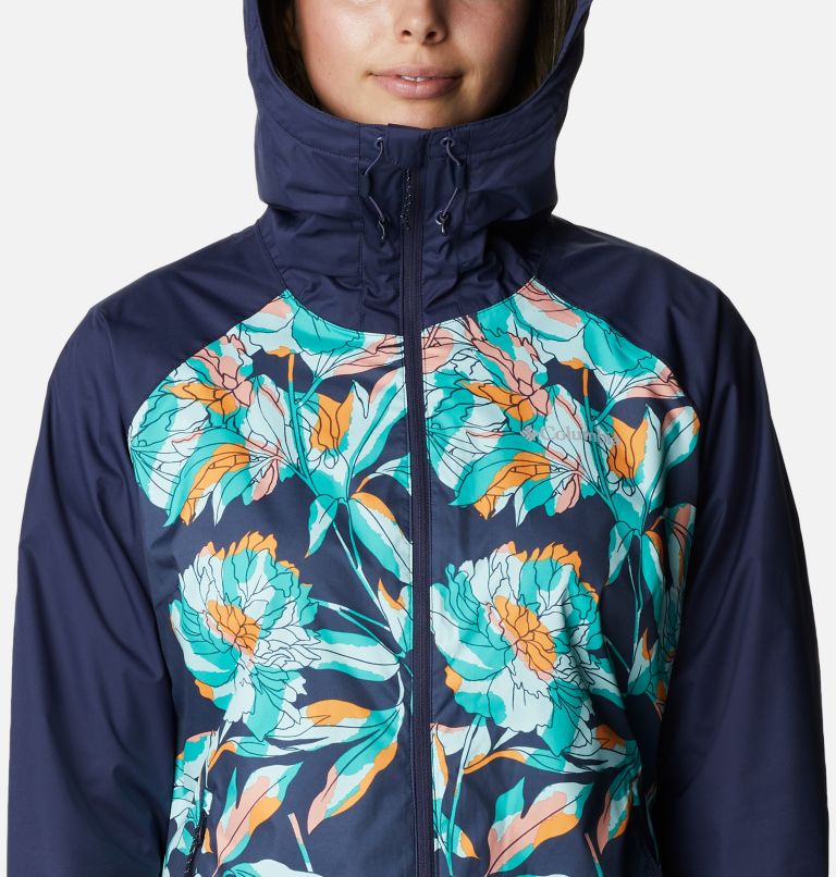 Multi colored rain jacket on sale