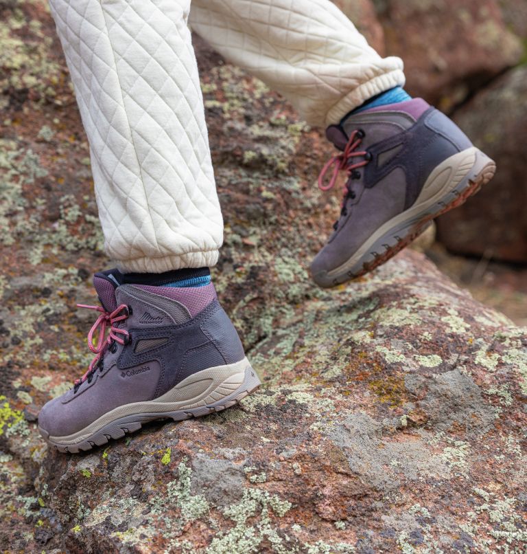 Women’s Newton Ridge Plus Waterproof Amped Hiking Boot, Color: Stratus, Canyon Rose, image 11