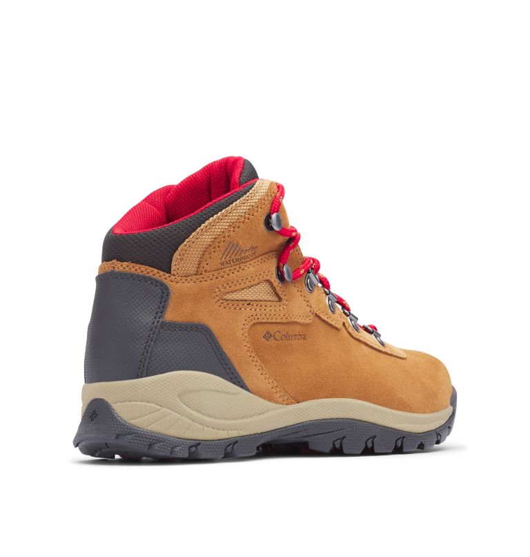 Thumbnail: Women’s Newton Ridge Plus Waterproof Amped Hiking Boot, Color: Elk, Mountain Red, image 10