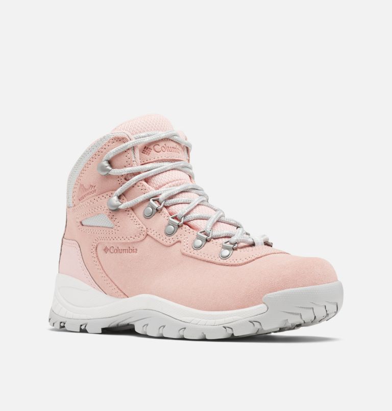 Women’s Newton Ridge Plus Waterproof Amped Hiking Boot, Color: Vintage Pink, Nimbus Grey