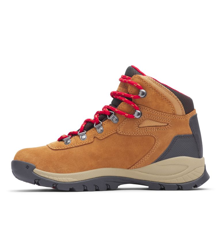 Women’s Newton Ridge Plus Waterproof Amped Hiking Boot - Wide, Color: Elk, Mountain Red, image 6
