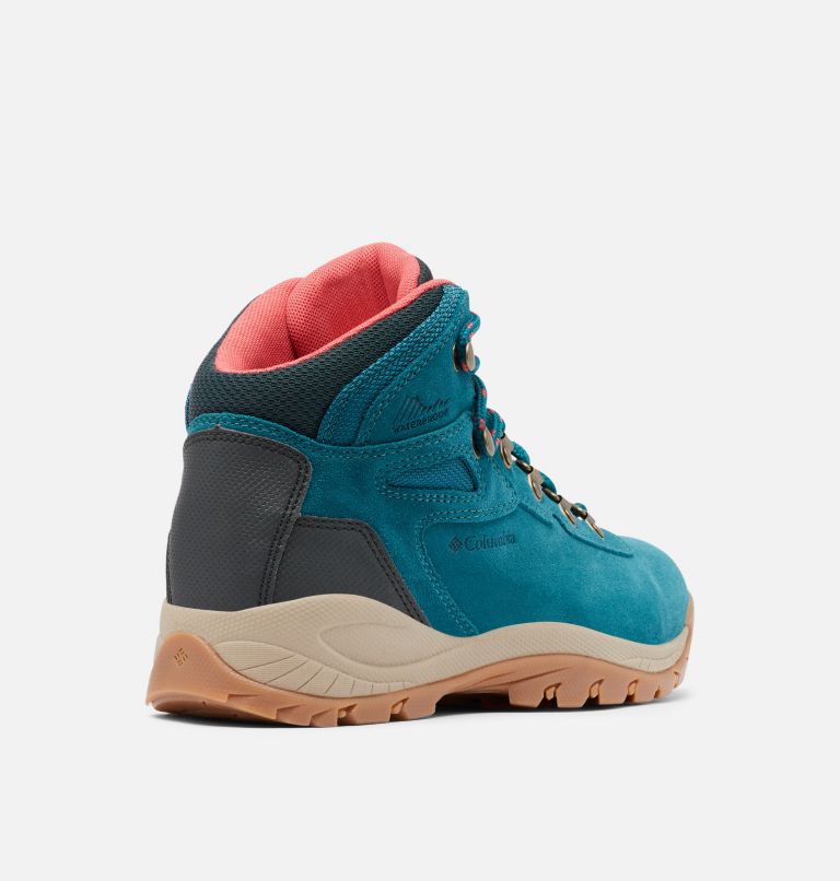 Women’s Newton Ridge Plus Waterproof Amped Hiking Boot - Wide, Color: Deep Wave, Red Coral, image 9