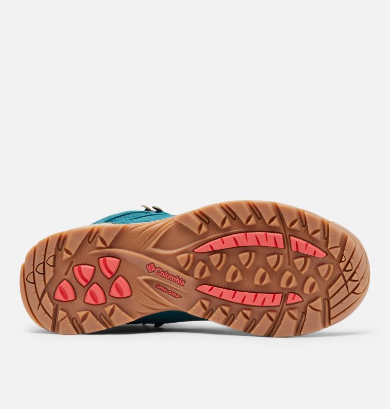 Women’s Newton Ridge Plus Waterproof Amped Hiking Boot - Wide, Color: Deep Wave, Red Coral, image 4