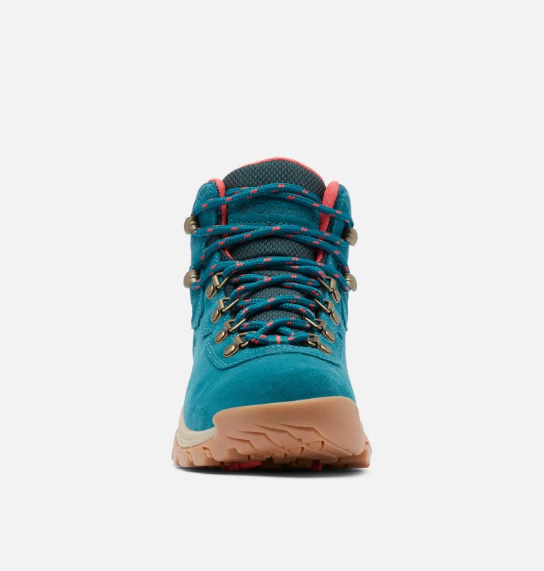 Women’s Newton Ridge Plus Waterproof Amped Hiking Boot - Wide, Color: Deep Wave, Red Coral, image 7