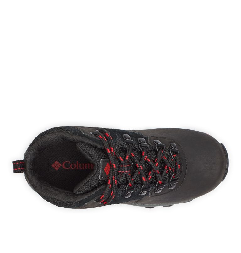 Thumbnail: Big Kids’ Newton Ridge Waterproof Hiking Boot - Wide, Color: Black, Mountain Red, image 3