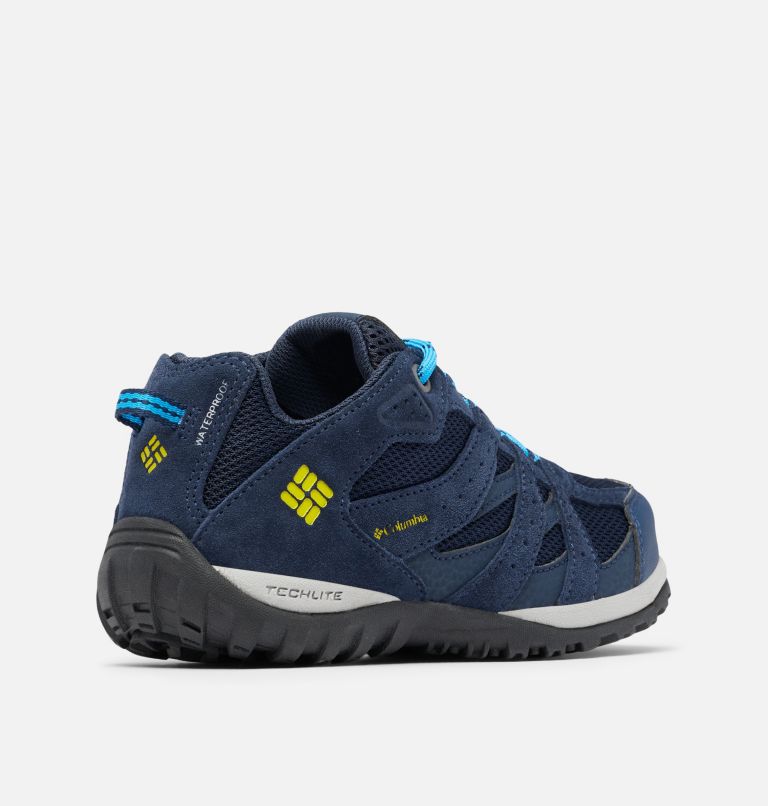 Youth Redmond Waterproof Walking Shoes, Color: Collegiate Navy, Laser Lemon, image 9
