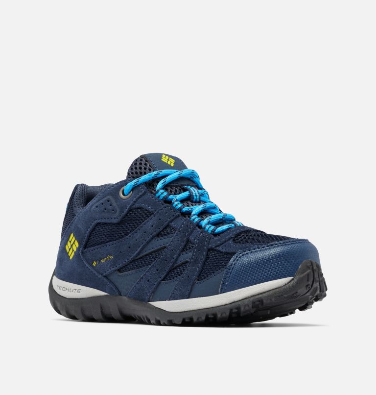Thumbnail: Youth Redmond Waterproof Walking Shoes, Color: Collegiate Navy, Laser Lemon, image 2