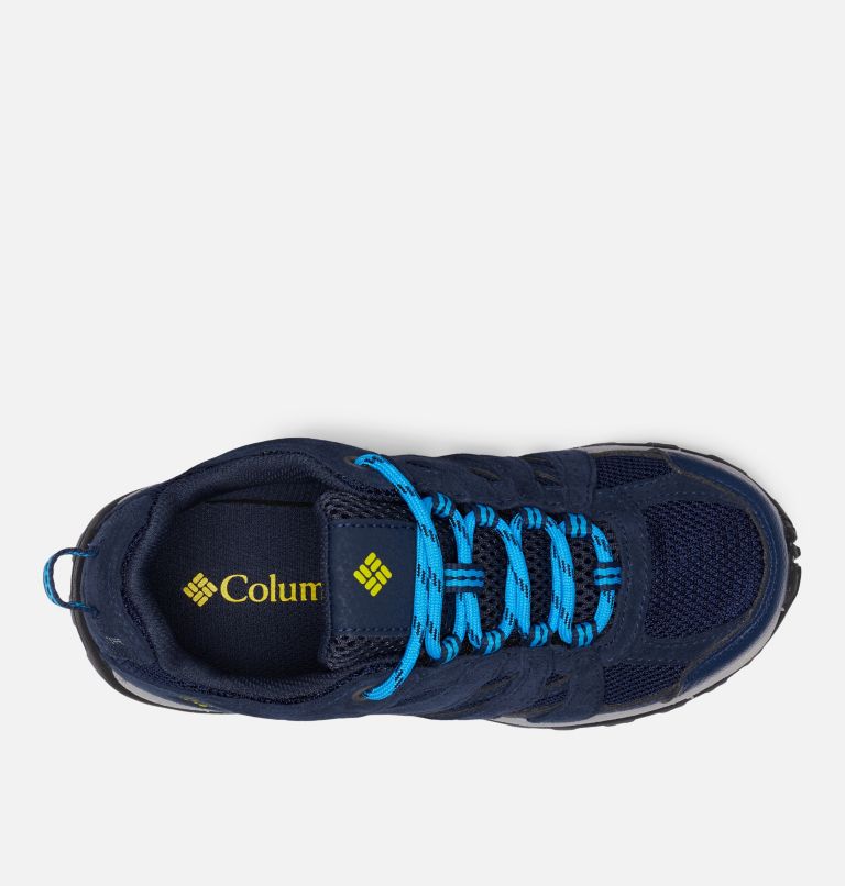 Youth Redmond Waterproof Walking Shoes, Color: Collegiate Navy, Laser Lemon, image 3