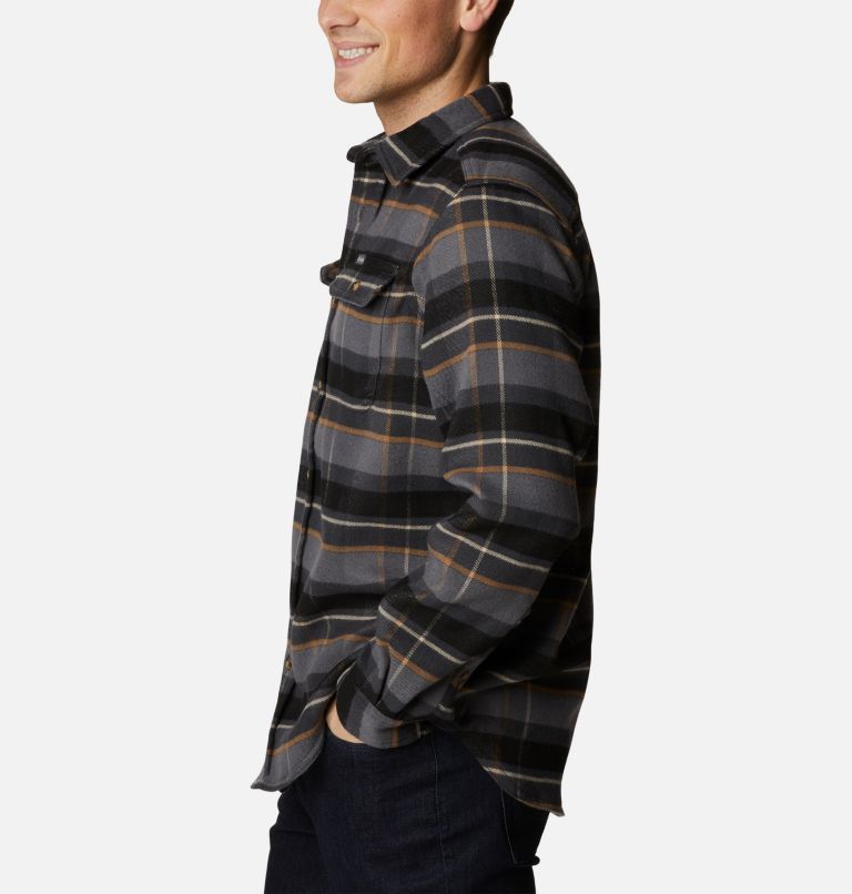 Men’s Deschutes River Heavyweight Flannel Shirt, Color: City Grey Large Multi Check, image 4