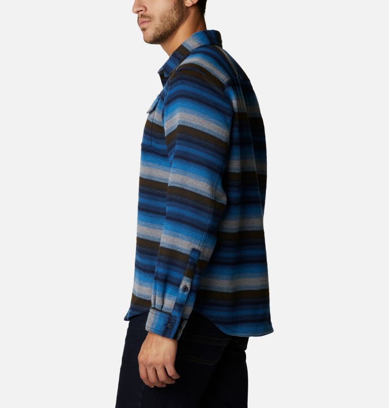 Men’s Deschutes River Heavyweight Flannel Shirt, Color: Collegiate Navy Blanket Stripe