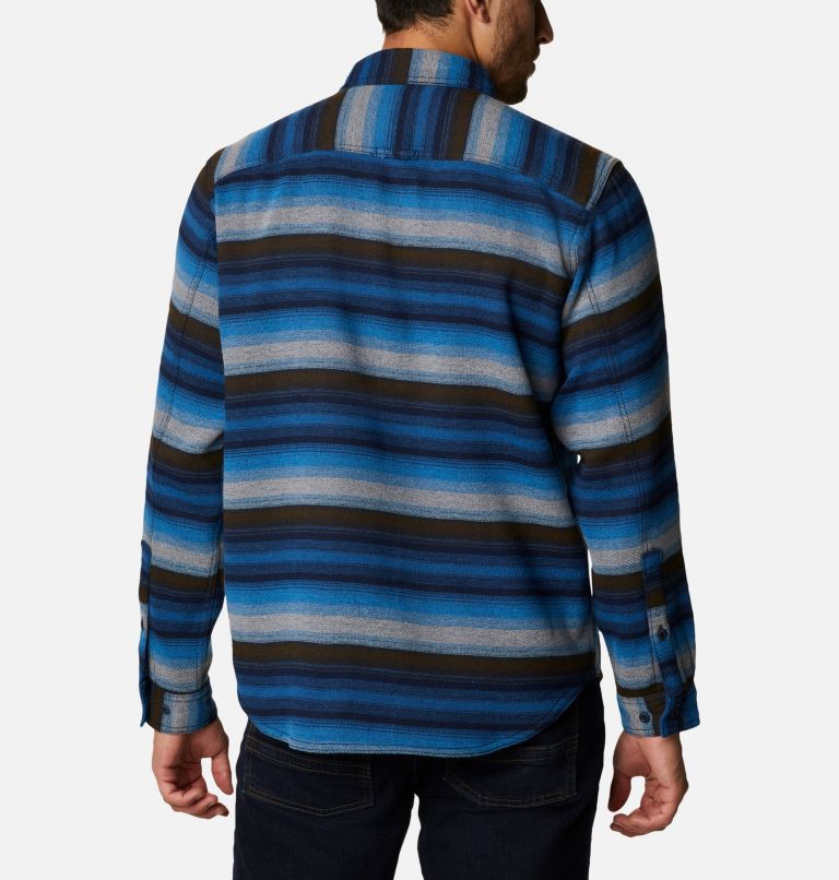 Men’s Deschutes River Heavyweight Flannel Shirt, Color: Collegiate Navy Blanket Stripe
