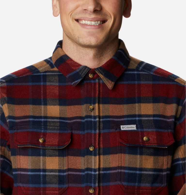 Men’s Deschutes River Heavyweight Flannel Shirt, Color: Collegiate Navy Large Multi Check, image 5